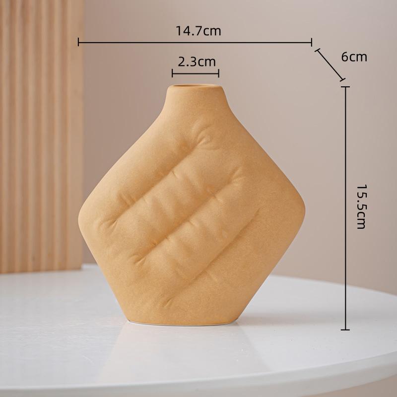 Ceramic Vase Fluffy Wrinkled Texture Creative Flowerpot Flower Vase Decorative Ornaments Home Decoration Accessories