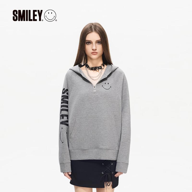 Smiley Women s Hooded Zip-Up Sweatshirt Jacket S