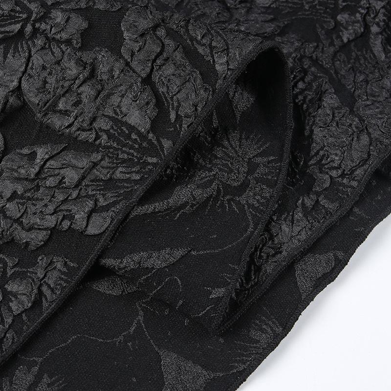 GMXIA Vestido plisado de Halloween, diseño de verano, escote halter cruzado, color liso, vestido con pompadour para mujer