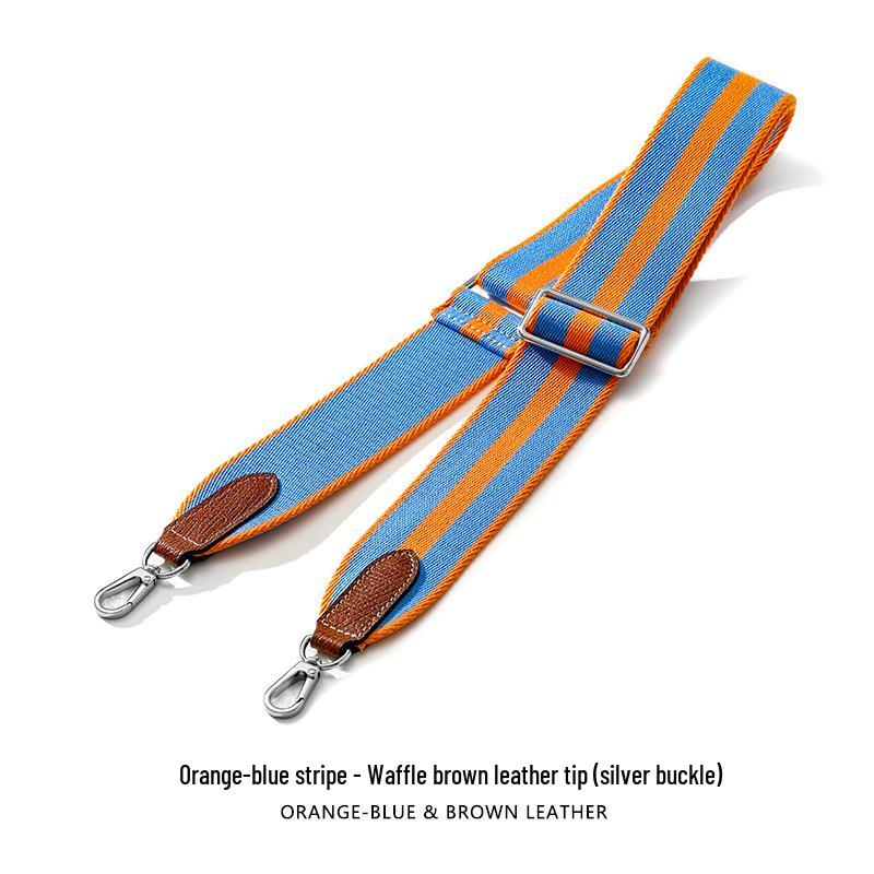 F-97 Color Block Stripe Wide Canvas Shoulder Strap for Bag Modification
