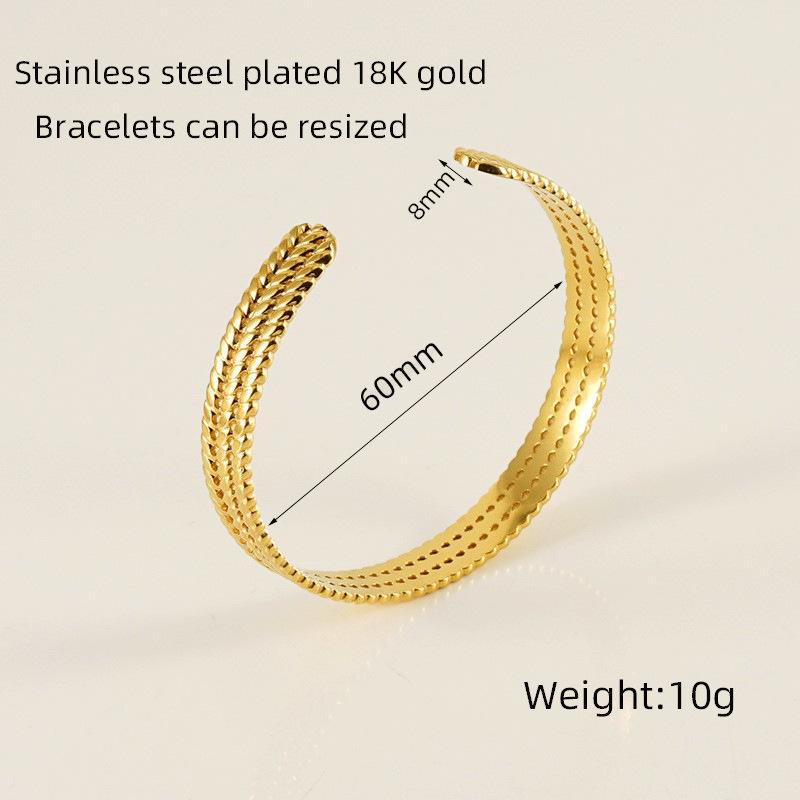 

Европейский и американский INS стиль Женский браслет из титановой стали с регулируемым плетеным узором золотой