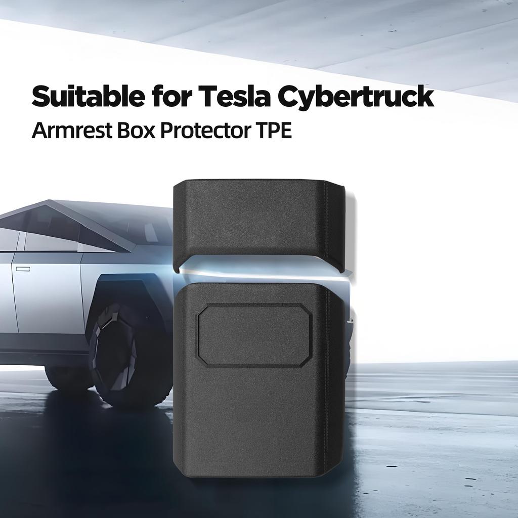 For Tesla Cybertruck 2025 2025 Armrest Box Protective Cover Central Control Armrest TPE Protector Mat Car Interior Accessories