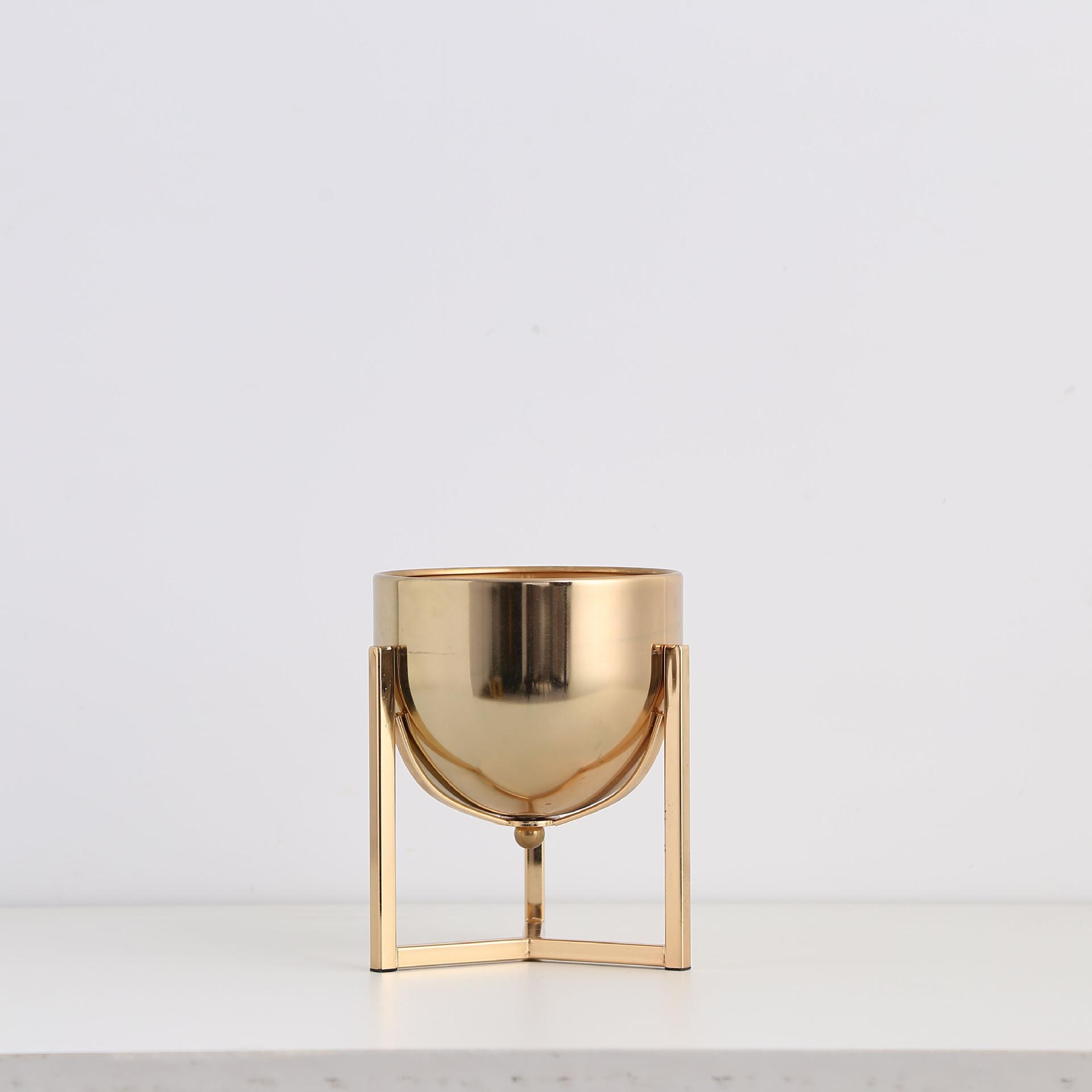 

Gold Plated Hydroponic Vase Metal Tall Flower Arrangement Container Table Top Fruit Candy Storage Jar Dining Table Flower Vase