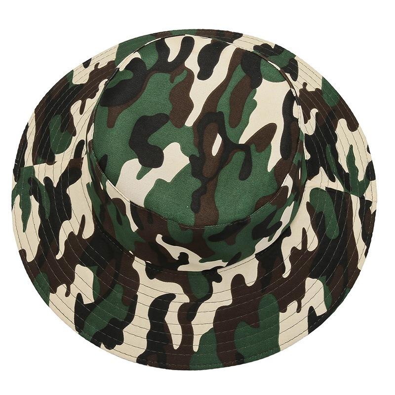 New Camouflage Big Eaves Bucket Hat Sunshade Sunscreen Fishing Essential Simple Casual Versatile