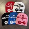 I'm Gaming Letter Knit Hat For Women In Acrylic Material For Winter And Fall Comfort