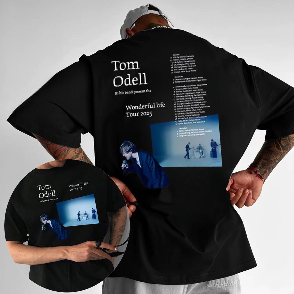 Tom Odell and His Band Present A Wonderful Life Journey Tshirt 2025 Summer Mens Cotton Shortsleeved Loose Tshirt
