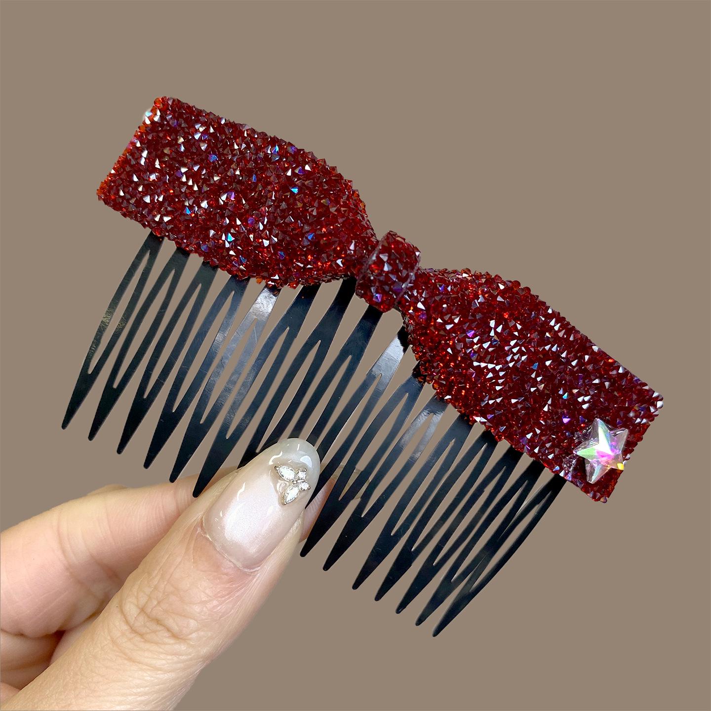 Korean Bling Sugar Bow Flyaway Hair Comb for Women
