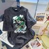 American Style Loose Washed High Street Retro Short Sleeved T-shirt with Printed Summer Men's and Women's New T-shirt Top