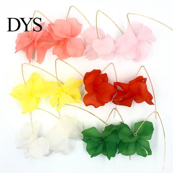 Blumenohrringe 1 Paar Haken Böhmischer Schmuck Übertrieben Bankett Handgefertigt Blütenblatt für den täglichen Gebrauch Hochzeit Dating
