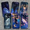 Night Moon Cat Dreamy Art Soft Phone Case for Xiaomi Redmi Note 12 13 14 15 Pro Plus 11 12S 11S 11T 10 4G Black Cover Back Shell
