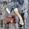 Outdoor Qinggang Wooden Handle Manganese Steel Hand Axe Woodworking Chopping Axe Camping Self-defense Tactical EDC Axe