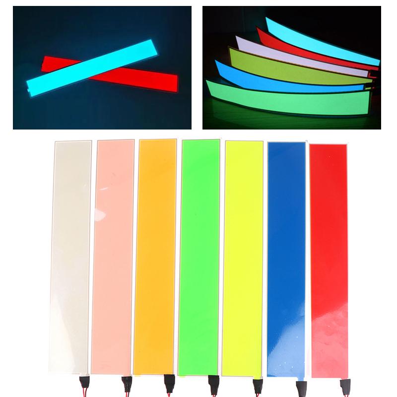 1pc Flexible EL Light Panel Electroluminescent Back Light Strip Lamp For Home Car Party 30.3x5.3cm Accessories зелёный