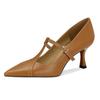 Retro Thin Heel Pointed High Heels Women's Thin Heel Early Autumn New One-word T-shaped Commuter Shoes with Shallow Mouth