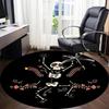 1pc Skeletal Flowers Office Round Area Rug,  Mat Suitable For Office, Under Office Chairs Bedroom Living Room Home Decor, Room Deco