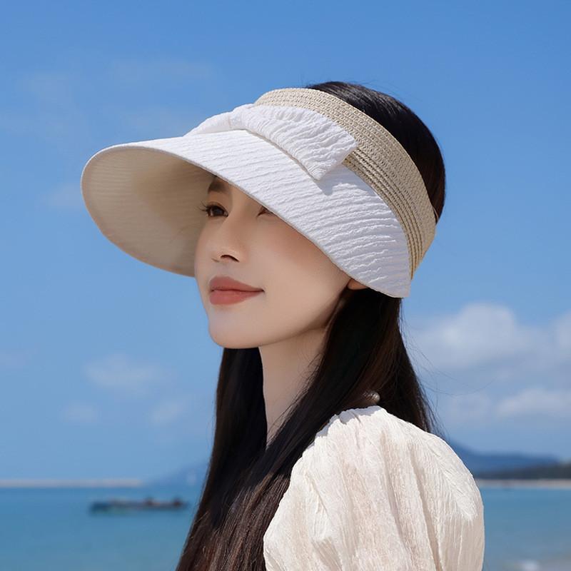 Summer Butterfly Knot Sun Hat With Breathable Polyester For Casual And Travel Use