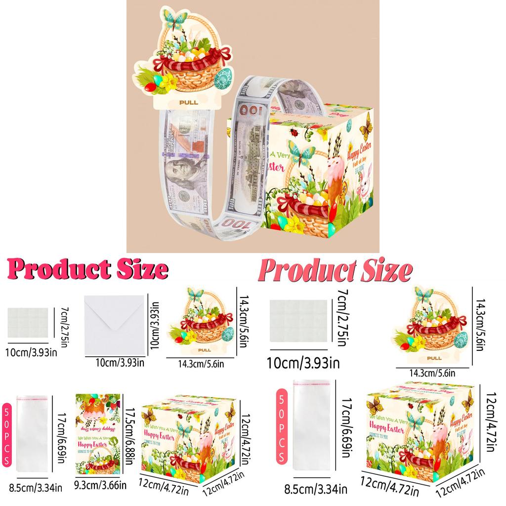 Easter Egg Basket Party Decor With Card And Envelope For Holiday Celebrations