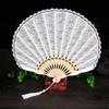 Portable Lace Handheld Fans Tassel Pendent Chinese Fan Luxury Folding Fan Fan  Hanfu Accessory