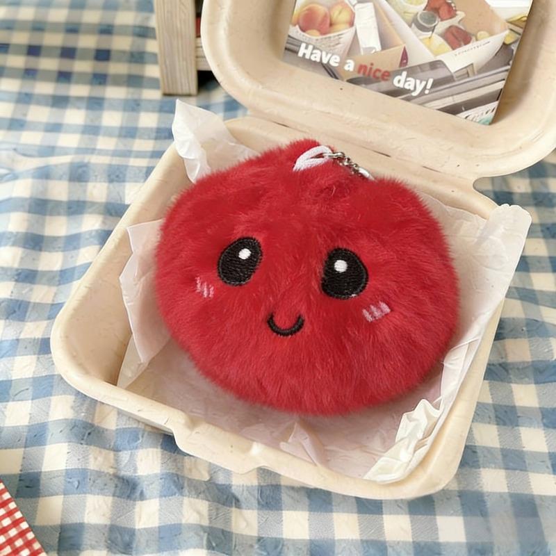 Plush Dumpling Squishy Keychain Soft Fluff Stuffed Buns Keyrings Fun Stress Relieve Pendent Relaxing Gifts