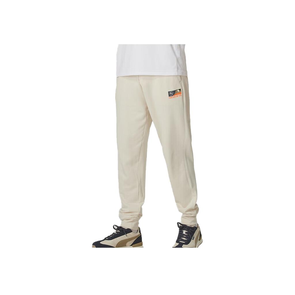 Puma Solid Color Comfortable Breathable Mid-Rise Knitted Workout Pants Men Bottoms Off-White 629339-87