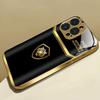 Cool Gold Tiger Pattern Gold Metallic Paint Glass Phone Case For iPhone 17 16 15 14 13 12 11 Pro Max 15 Plus 17 Air 16E Cover
