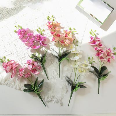 Fake Flower Simulated No Watering Plastic Colorful Orchid Faux Plant Decor Household