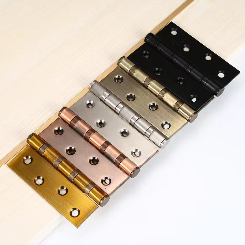 4 Inch Gold Antique Bronze Black Matte Nickel Brushed Finish Modern Door Hinges with Easy Installation for Kitchen & Hotel Use