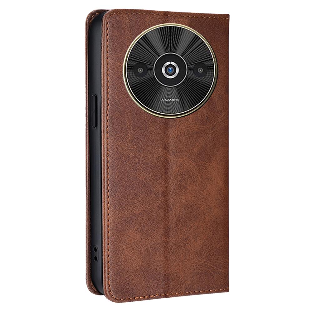 For Xiaomi Redmi A3/Poco C61 4G Leather Case Magnetic Calf Textured Mobile Phone Cover