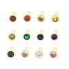 Colorful Zircon Round Birthstone Pendant for DIY Jewelry