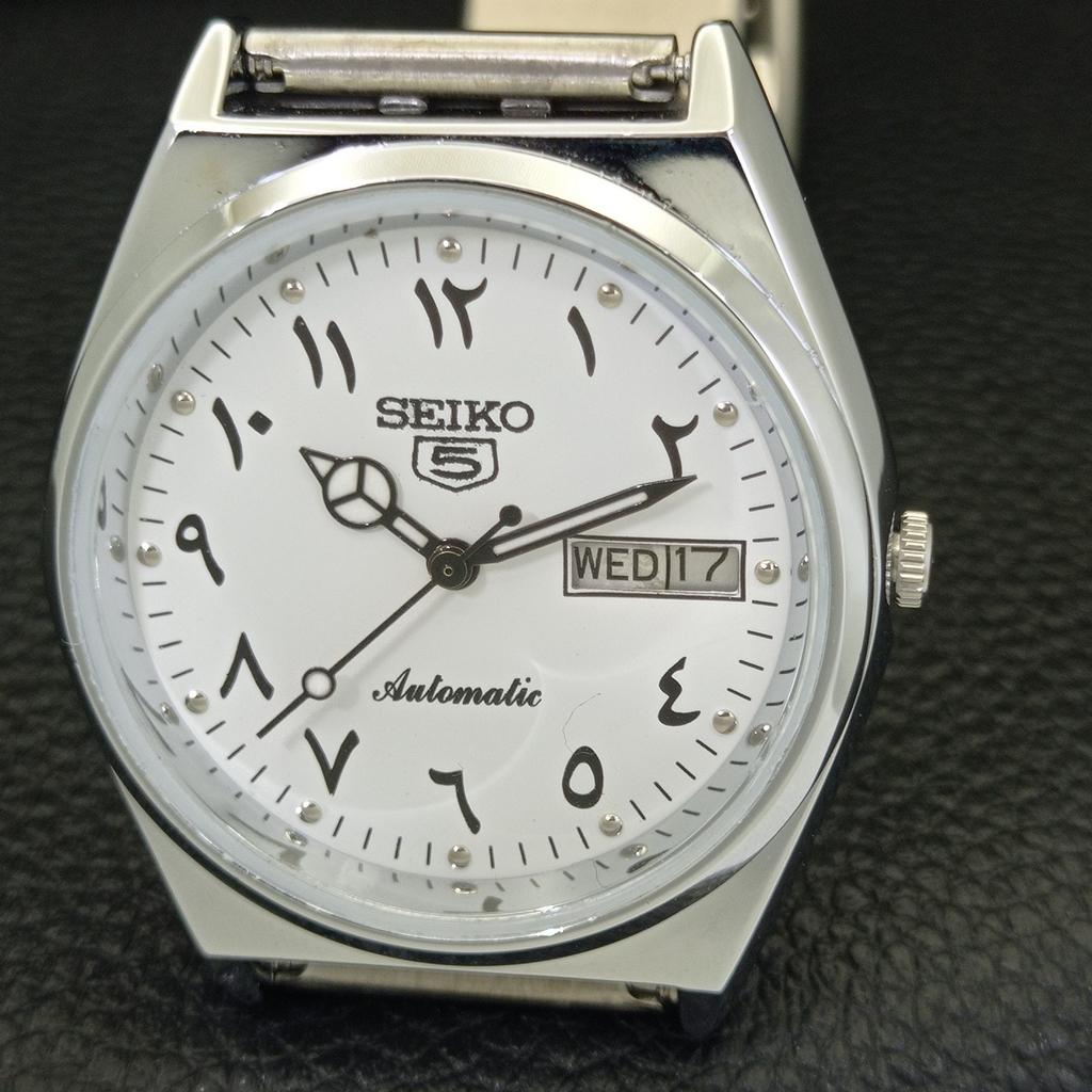 REFURBISHED VINTAGE SEIKO 5 AUTOMATIC 6309A JAPAN MENS WHITE WATCH a441347-4 Sk-a441347-1