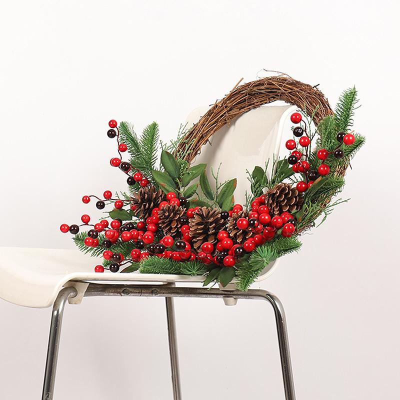 Festive Holiday Wreath For Christmas Halloween Decor Elegant Simulation Door Window Hanging Pendant Home Party Seasonal Decor