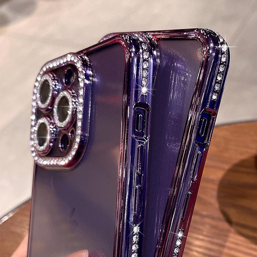 Luxusní pouzdro na telefon Bling Bling Diamond Frame pro iPhone 16 Pro Max 16 Plus 16 iPhone 15 14 13 12 11 Transparentní nárazuvzdorný kryt