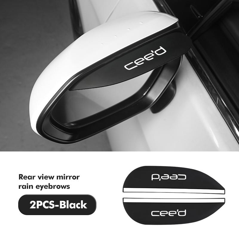 For KIA 2pcs Car Rain Eyebrow Rearview Mirror Visor Shade Rain Cover Rear View Accessories Cerato Proceed Stonic Picanto Sorento