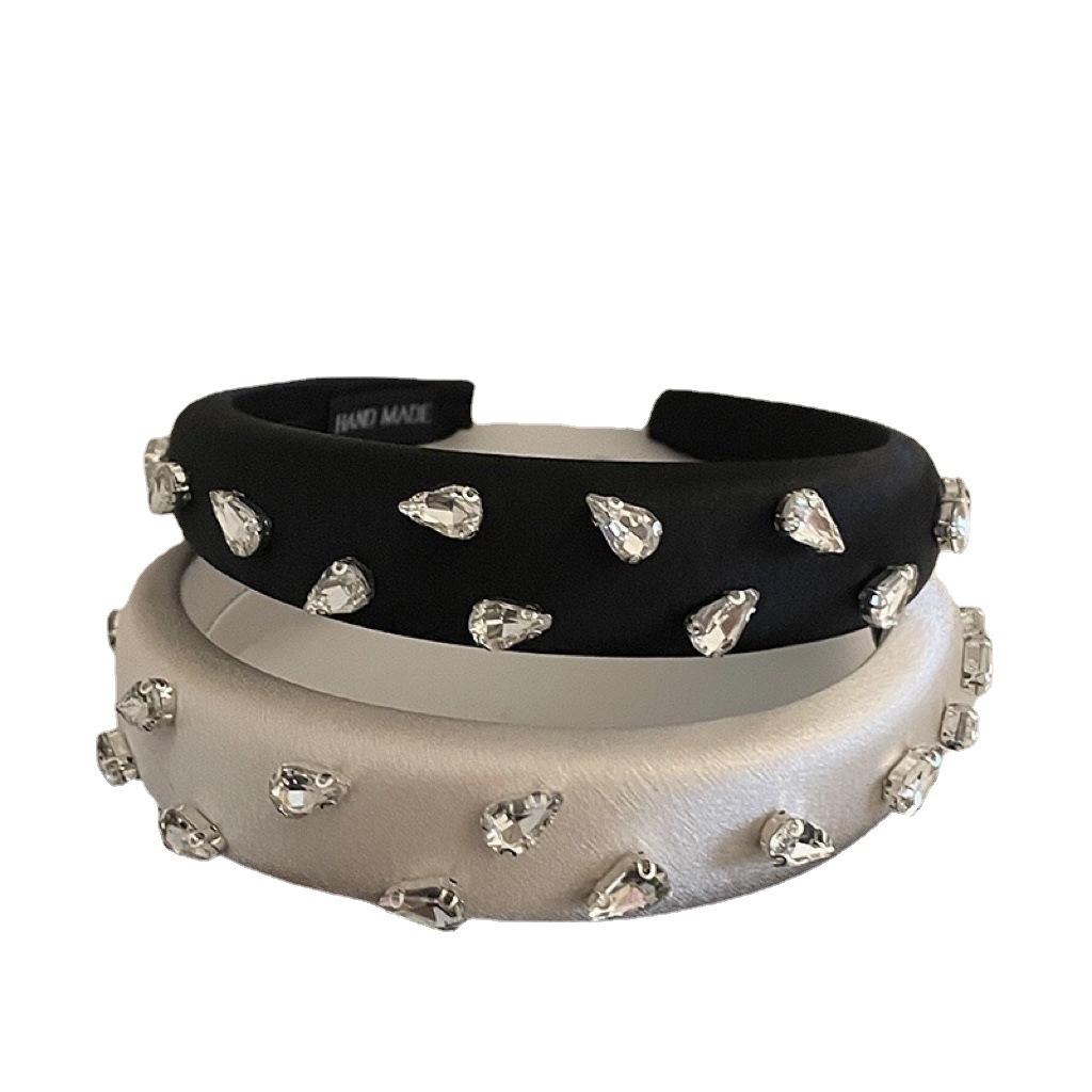 Leichter Luxus Schwerindustrie tschechischer Diamant Tropfen Seide Schwamm erhöht Haarband weiblich täglich Stirnband Haarschmuck weiblich