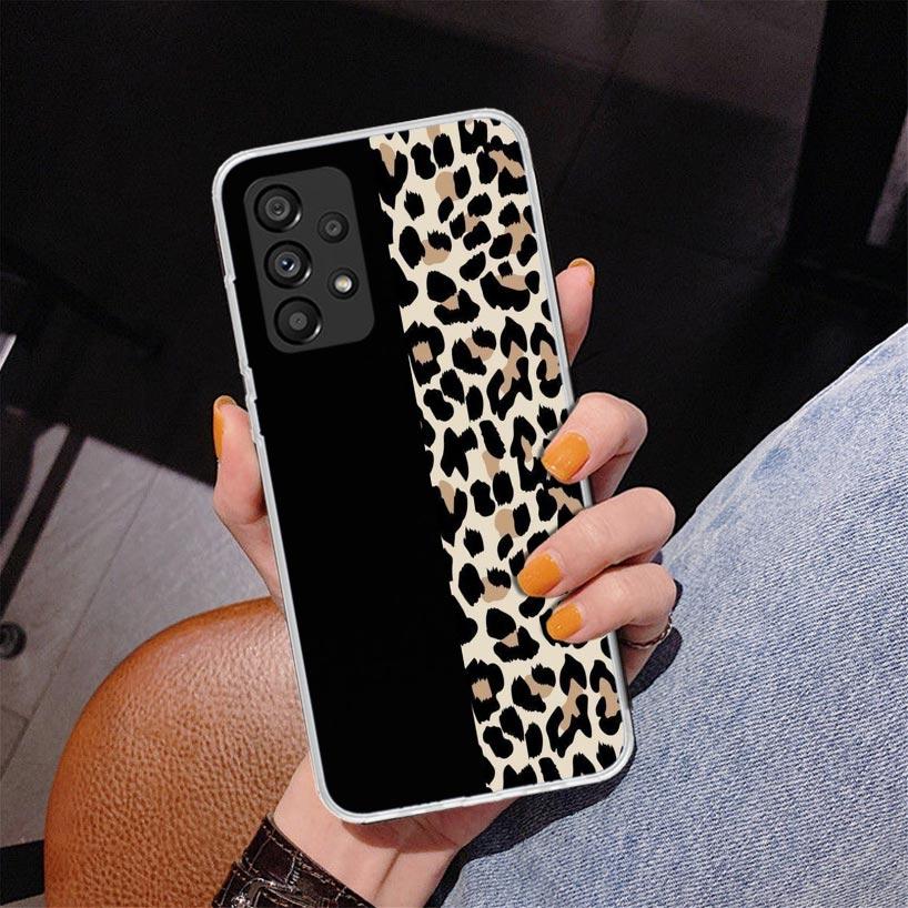 Leopard Print Phnoe Case for Samsung Galaxy A17 A37 A57 A16 A26 A36 A56 A15 A14 A13 A55 A54 A53 A35 A34 A33 A25 A24 A23 A52 Gala