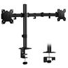 ERGOMAKER Dual Monitor Arm, Supports Two 13-27 Inch Monitors, Double Computer Arm, Multi-Angle Adjustment, Cable Management, VESA: 75x75mm/100x100mm
