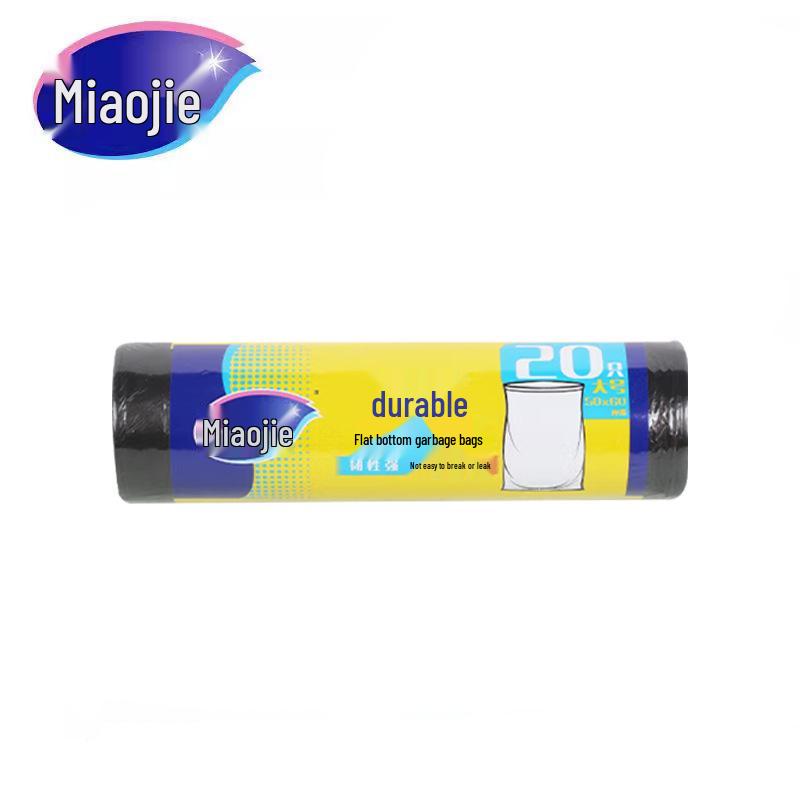 Miaojie Tear-Off Flat Garbage Bags – Puncture-Resistant, Thick, Large Size for Home or Dorm Use.