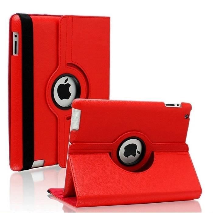 Case - Phonillico - iPad Air 1/2 - Red - Rigid 360 Multi-positions - Elastic