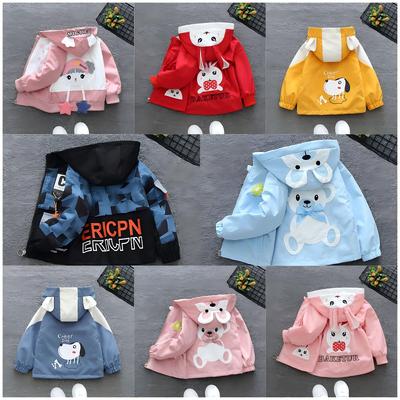Cartoon Hooded Tops Boys and Girls Fall Jacket Spring and Autumn Section of The Children's Fall Thin Jacket Small Baby