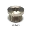 Oxygen Sensor Stainless Steel Bung Plug Nut Stepped Cap Mount Kit Wideband Solder Hex Bungs M18x1.5 Fits Universal for C