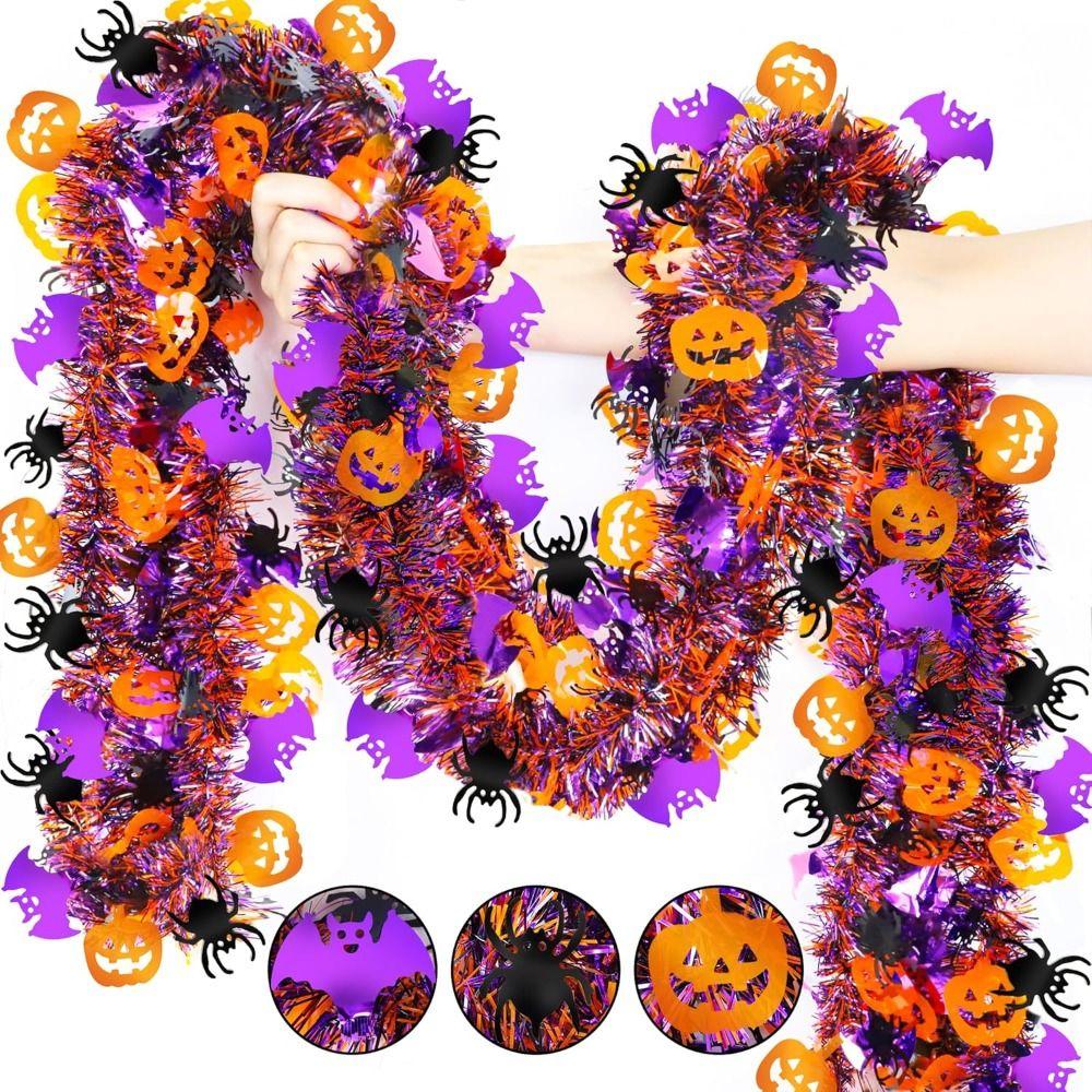 Shiny Metallic Halloween Twist Garland Halloween Ribbon Garland  Haunted House Decoration