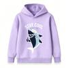 Kids Boys Girls Hoodie, Cool Shark Stay Cool Print Casual Pullover Hooded Sweatshirt for Daily Wear