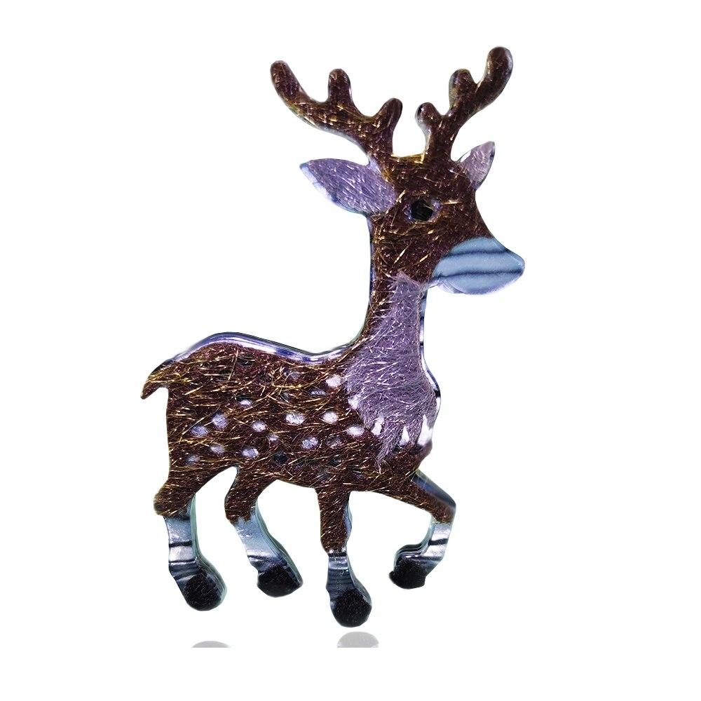 

Рождественские броши Blucome в стиле аниме, мужская брошь с милым мультяшным пятнистым оленем на Рождество, новогодний подарок фиолетовый