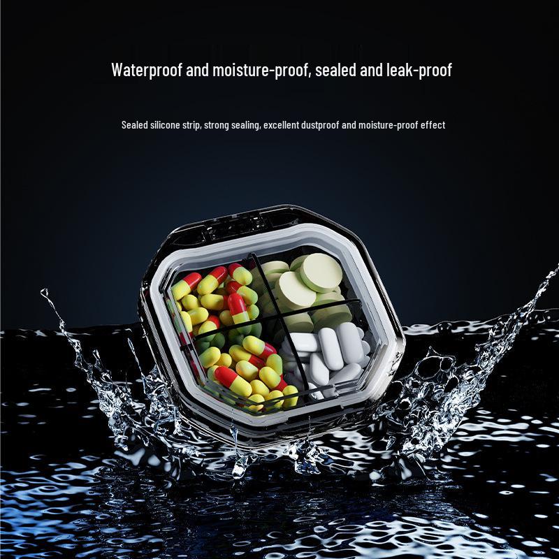 Portable Moisture-Proof Pill Dispenser: 3 Daily Doses, 7-Day Compact Organizer