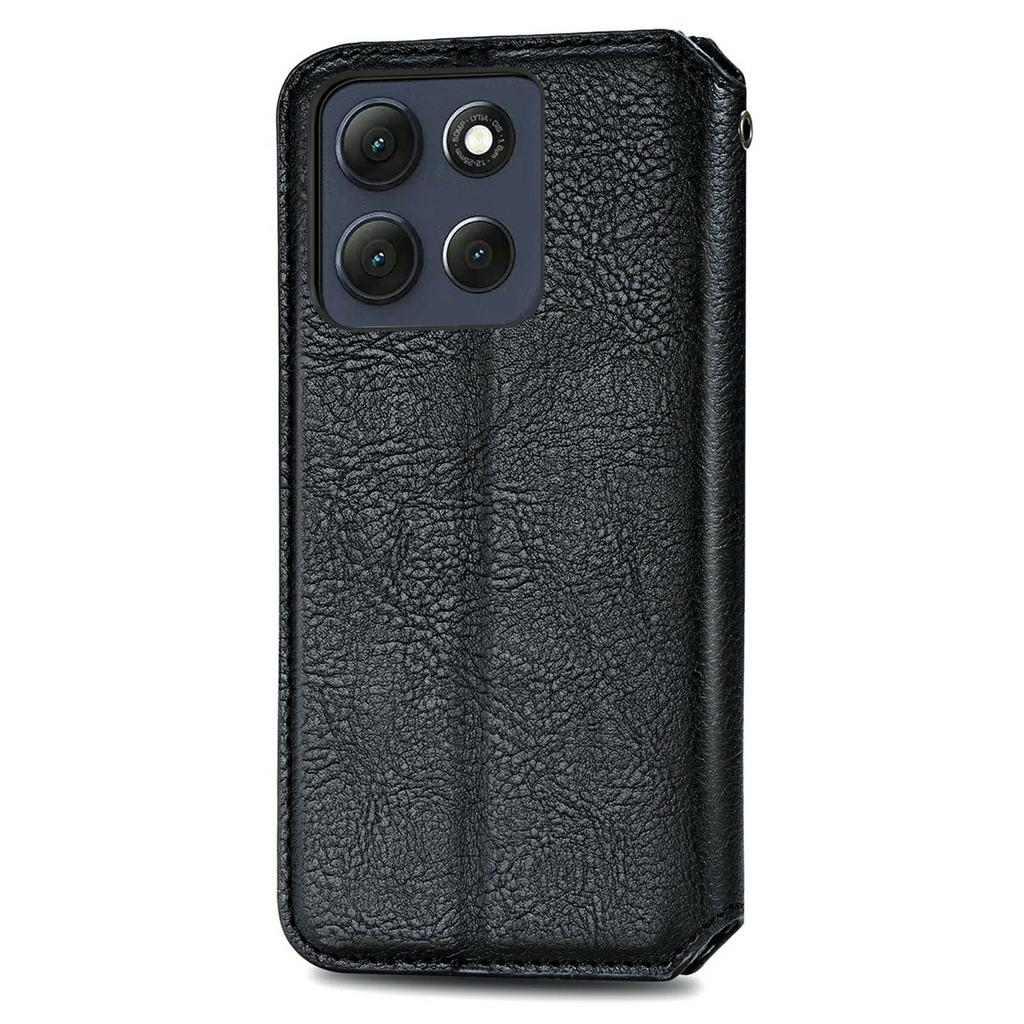 For Motorola Moto G86 Power 5G Case Rhombus Imprint PU Leather Wallet Phone Cover