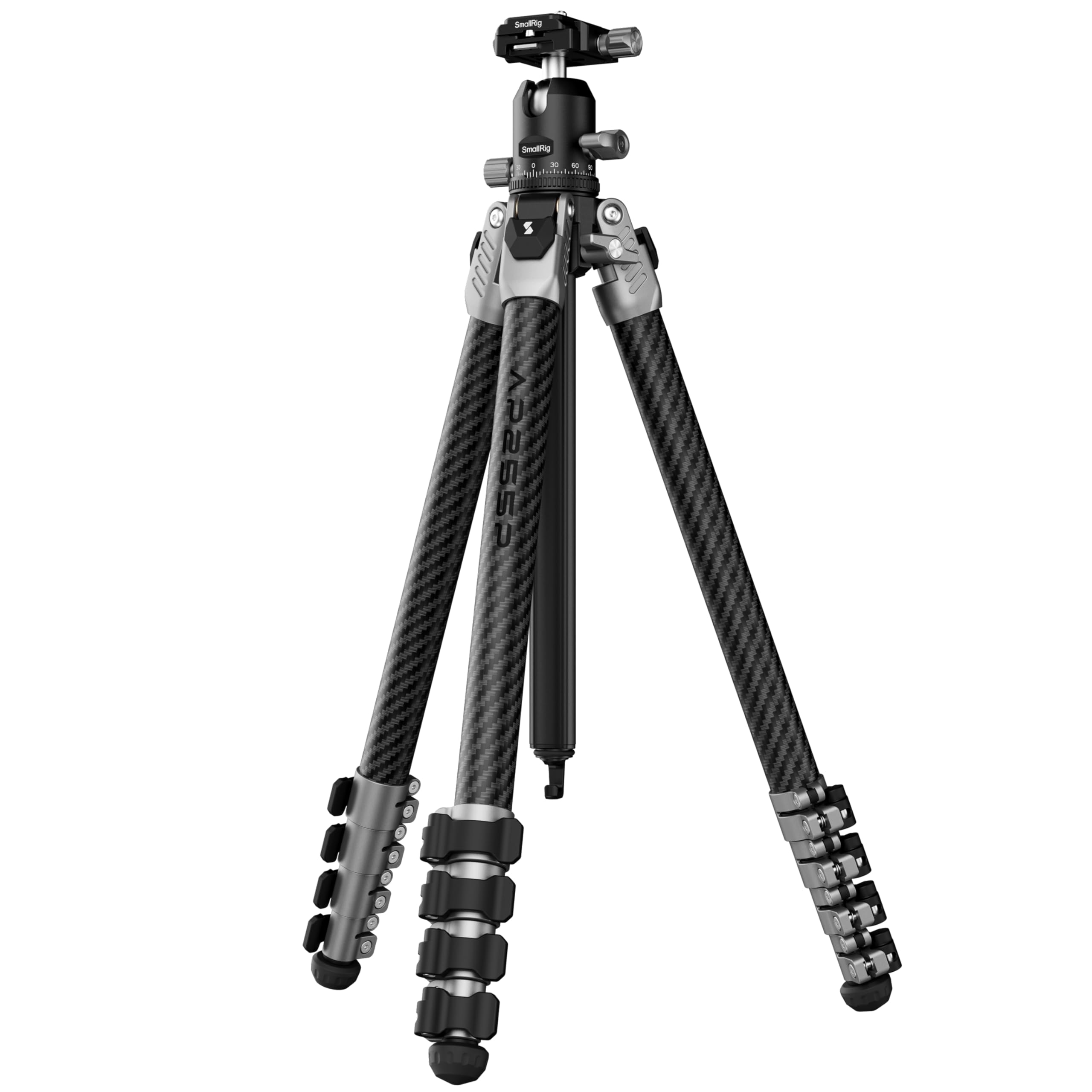 

SmallRig 160 см Портативный фотоштатив из углеродного волокна с шаровой головкой Максимальная грузоподъемность Вес Сложенная длина Штатив для путешествий для фотосъемки 360° Головка, 5 кг,