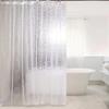 Crystal Clear Peva Shower Curtain - Cracked Glass Texture W/Waterproof & Privacy Gradient
