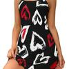 2025 Valentine's Day Red Heart Print Camisole Nightdress for Women