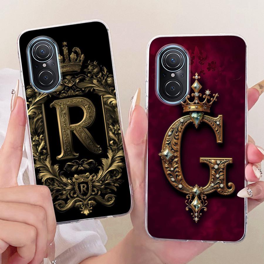 For Huawei Nova 9 Case Nova 9 Pro Initial Letter Printing Soft Silicone TPU Phone Fundas for Huawei Nova 9 SE Nova9 Back Cover