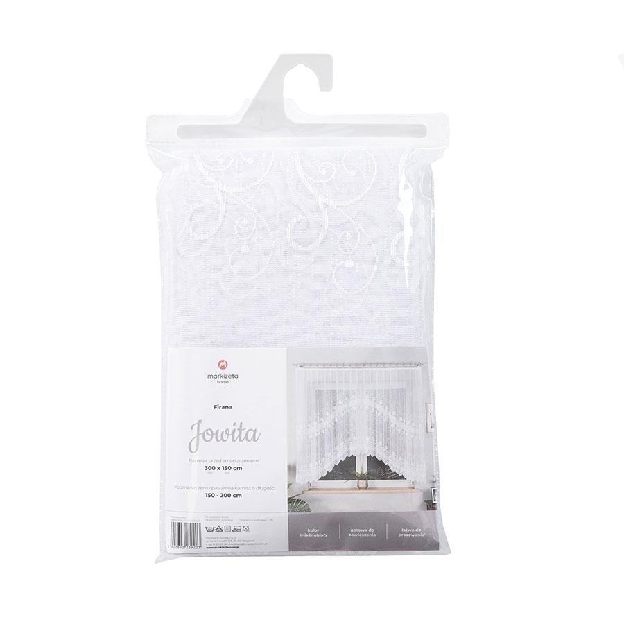 EVA - Ready-made jacquard curtain with a straight hem - 140x250 cm - white