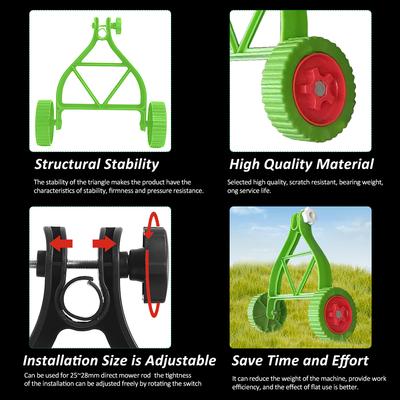 LaborSaving Auxiliary Wheel of LithiumIon Mower Adjustable Support Wheels Set for Cordless Grass